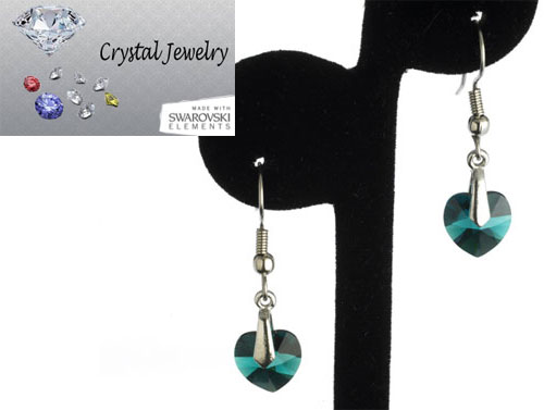E9898EY Swarovski Austrian crystal Emerald Green Crystal earrings with pouch Yellow