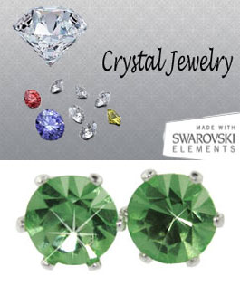 E9995PERY Peridot 2 Carat Swarovski Stone Stud Earrings yellow gold