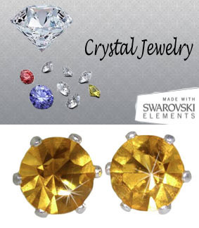 E9996JONW Jonquil 2 Carat Swarovski Stone Yellow Stud Earrings white gold