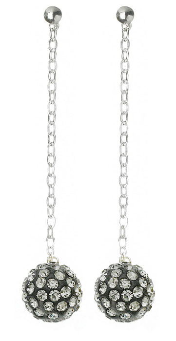 FB92J Fireball Pave Earring Jet Black