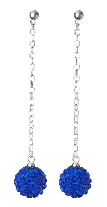 FB92SAP Fireball Pave Earring Sapphire Blue