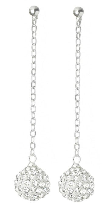 FB92W Fireball Pave Earring Clear White Diamond CZ