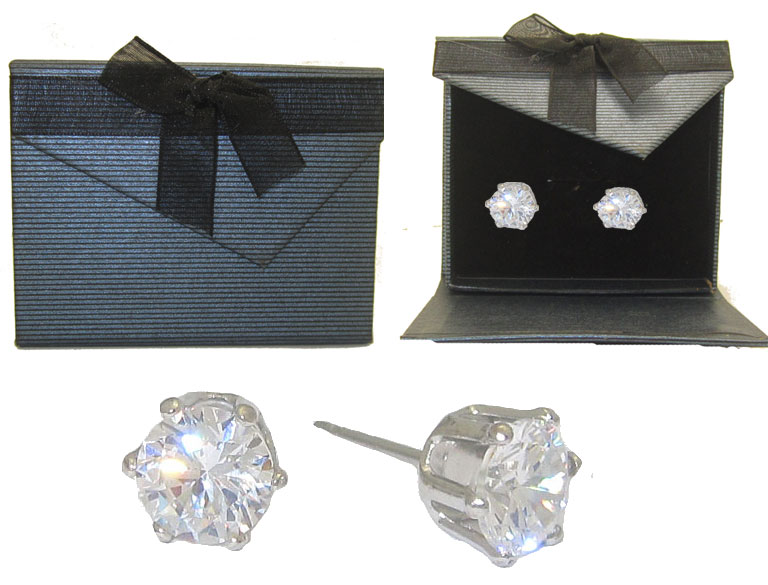 White Gold Shaped Earrings Fabulous CZ