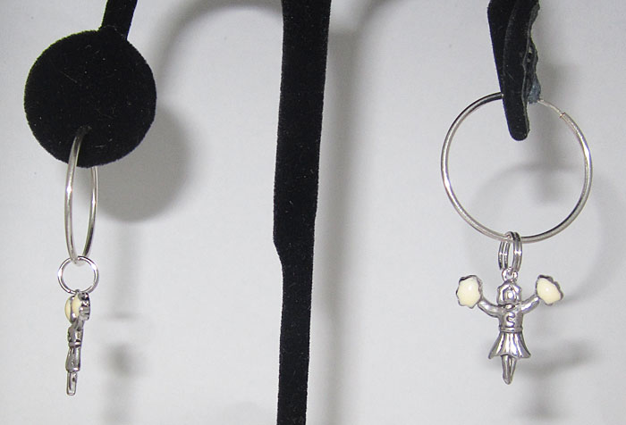 925 Sterling Silver Cheerleader Wholesale Charm Earring