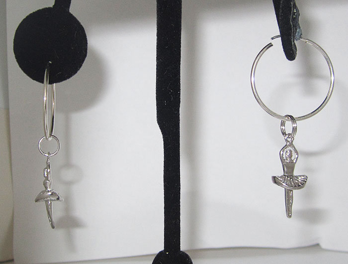 925 Sterling Silver Ballerina Wholesale Charm Earring