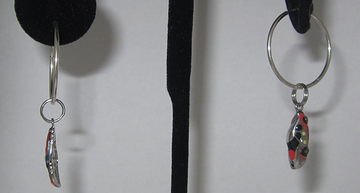 Sterling Silver Racing Car charm Earring