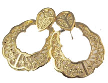 Gold Tone Doorknocker Hoop Earrings