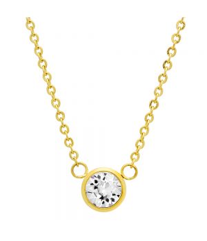 Picture of Designer Jewelry 999.012.N.SW 18kt Gold Plated Stainless Steel Necklace With SW Stone