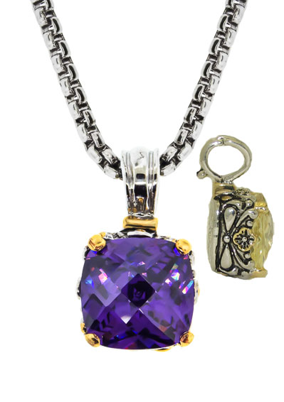 CP711A Designer Cable Jewelry Necklace Amethyst