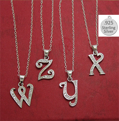 PT1239PY Y LETTER in Sterling Charm Pendant Letter Y on chain