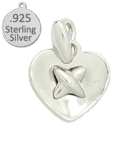 Picture of Designer Jewelry SC184 925 Sterling Silver Cross in Heart Shape Charm