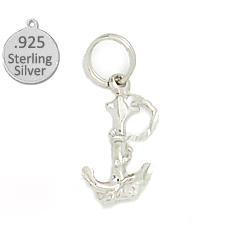 Picture of Designer Jewelry SC235 .925 Sterling silver anchor &amp; rope wholessale charm