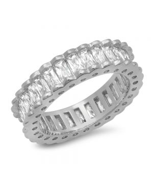 Brass Ring With Baguette Cz Stones