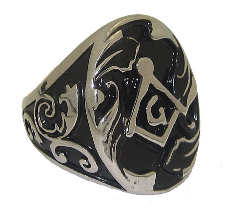 936.004.R Stainless steel Masonic ring