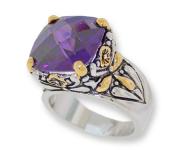 CR0711A Designer Cable Jewelry Ring Amethyst