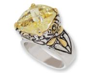CR0711CIT Designer Cable Jewelry Ring Citrine
