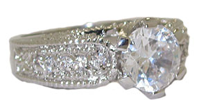 CR0821W White Cubic Zirconia wholesale ring
