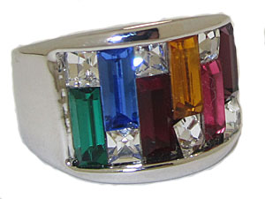 Picture of Designer Jewelry CR0826W Rainbow Ring with wide band white gold
