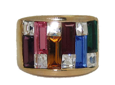 Picture of Designer Jewelry CR0826Y Rainbow Ring with wide band yellow gold