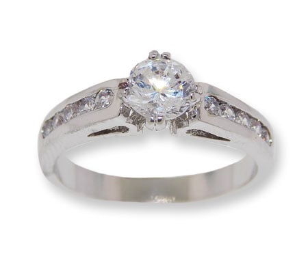 White CZ classic designer ring
