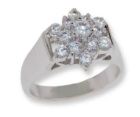 CR328 White CZ Classic Designer ring