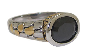 CR3403J Two Tone CZ Cable Ring Austrian Crystal