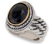 CR3430J Double Cable Wholesale Ring Austrian Crystal Jet Black