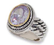 CR3430L Double Cable Wholesale Ring Austrian Crystal Lavender