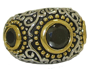 Mosaic Style Band Ring accented in 18kt Austrian Crystal