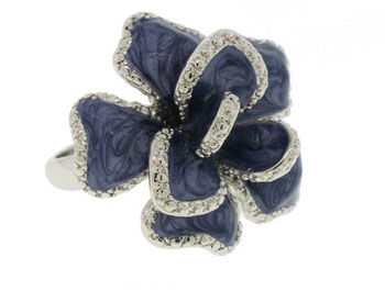 CR3532PL Purple Epoxy with White CZ Wholesale Ring