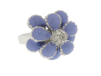 CR3533LAV Designer Flower Ring accented in Swarovski Stones
