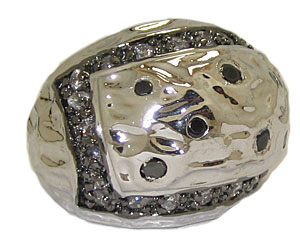 CR3565W Two Tone Dome Ring