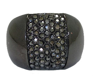 Gunmetal Hermatie Wholesale Crystal Ring
