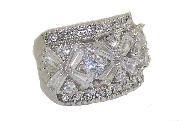 White Center Cubic Zironia & white wholesale crystal ring