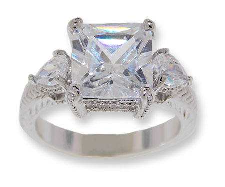 White CZ classic ring