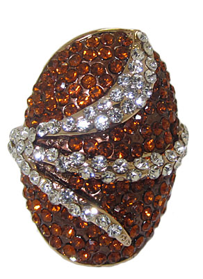 Picture of Designer Jewelry R3827CH One tone gold ring smoke topaz and clear white crystals