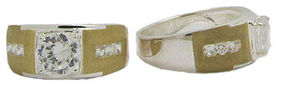 Picture of Designer Jewelry R569 Men&apos;s Two Tone White &amp; Yellow Gold Wholesale Ring