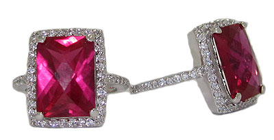 Picture of Designer Jewelry RG2363 Nicole&apos;s Engagement Ring Pink &amp; Diamond Crystal