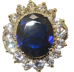 Picture of Designer Jewelry RG2456SAP Princess Kate &amp; Di Wholesale Engagement Ring Sapphire