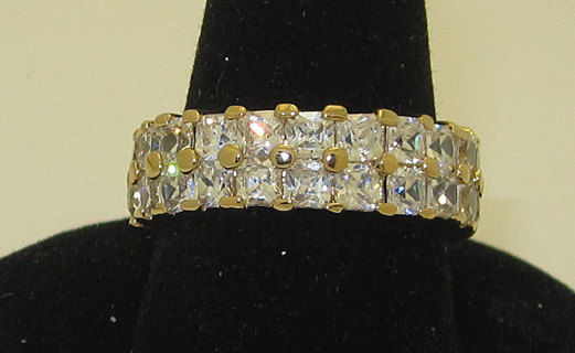 Picture of Designer Jewelry RG3614Y Celebrity Eternity Ring in yellow gold in Many Sizes