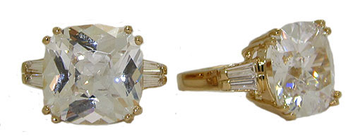 Picture of Designer Jewelry RG3615Y Bachelorette Bling Ring Cushion Cut Yellow Gold Designer Ring