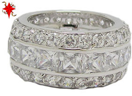 Picture of Designer Jewelry RG3616W Show Stopping Infinity 3 row Band Ring in White Gold