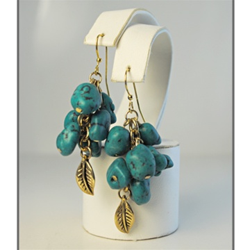 RM334 Turquoise Large Nuggets Earrings