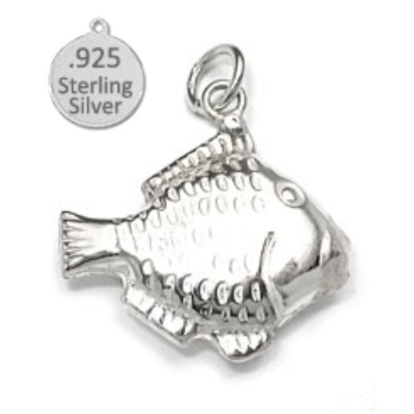 Picture of Designer Jewelry P3655 19 x 20 mm Sterling Silver Fish Charm