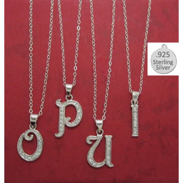 Picture of Designer Jewelry PT1239O O Letter Script Sterling Silver Initial Charm Pendant on Chain