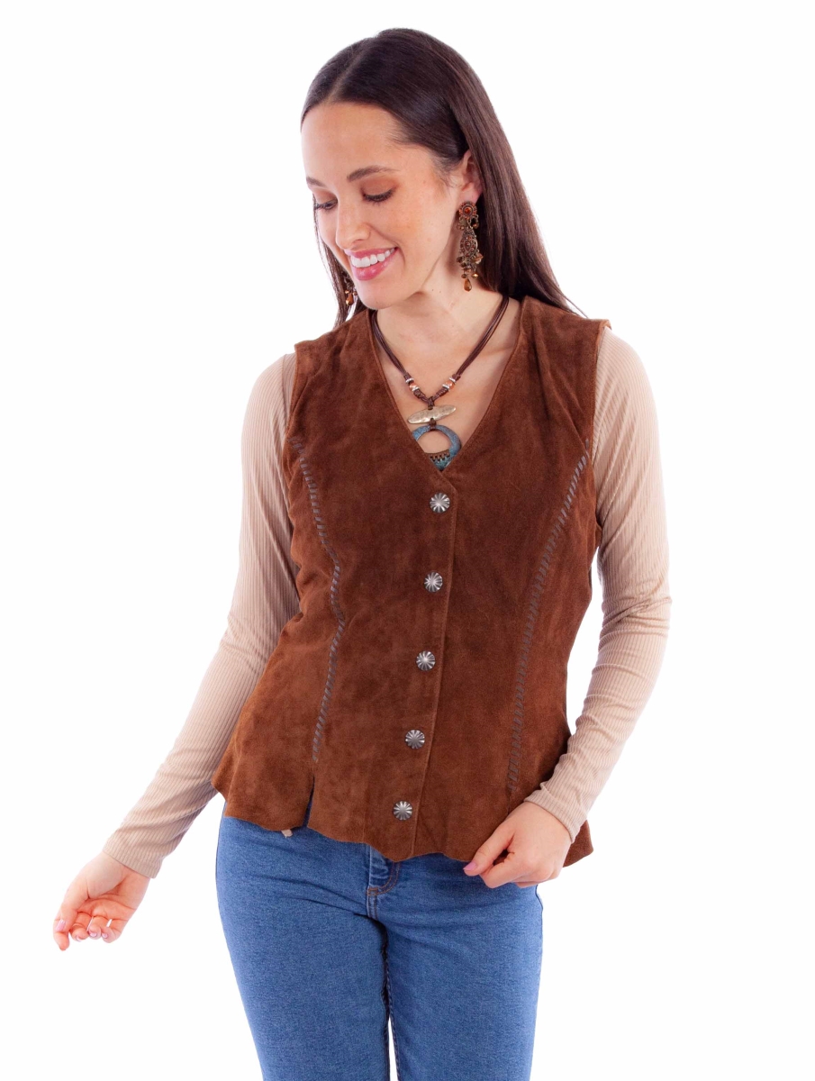 L1102-125-M Vest for Women, Cafe Brown - Medium