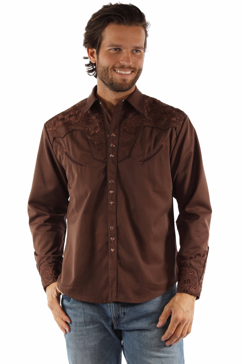 P-634-MOC-XL P-634 Men Shirt, Mocha - Extra Large