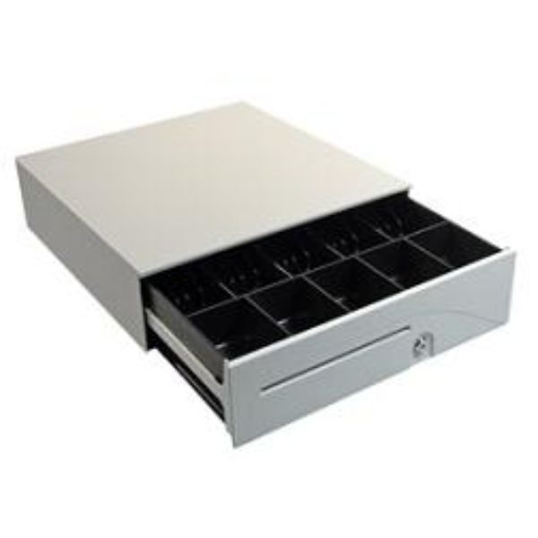 Picture of APG Cash Drawer T320-CW1616 16 x 16 in. Series 100 Painted Front Media Slot Cash Drawer&#44; Cloud White
