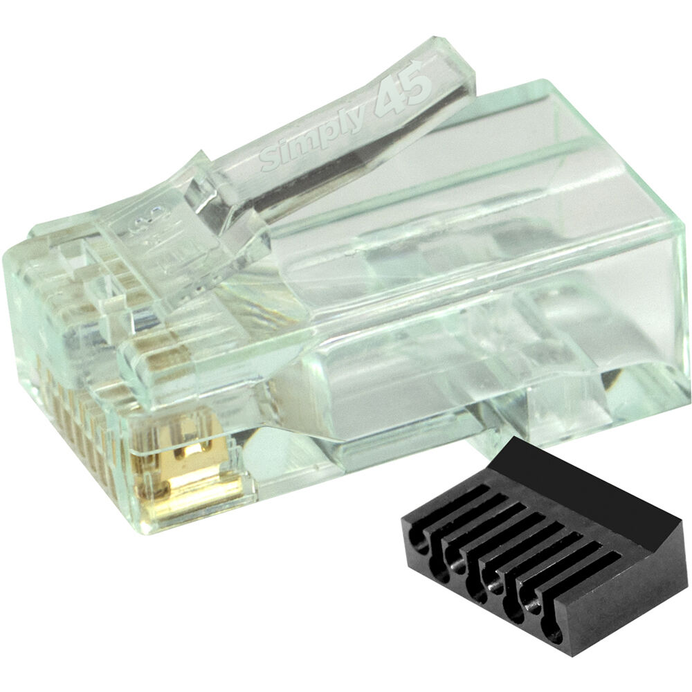S45-1100 Cat 6-6a UTP Unshielded RJ45 Standard Modular Plug with Bar45 - 100 Piece