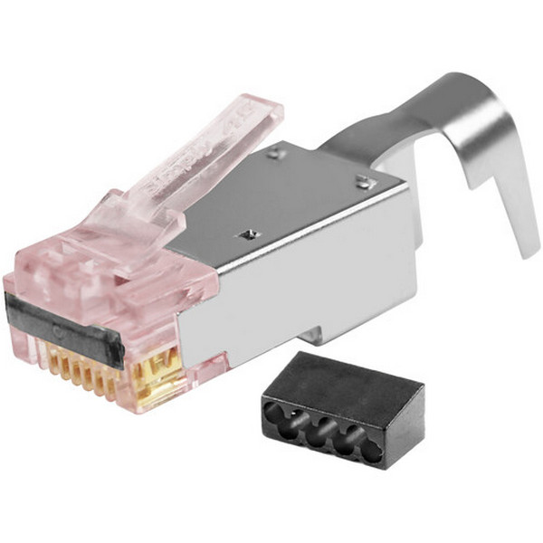 S45-1750P Pro Series Cat 6 STP Shielded External Ground Pass-Through Modular Plug - 50 Piece